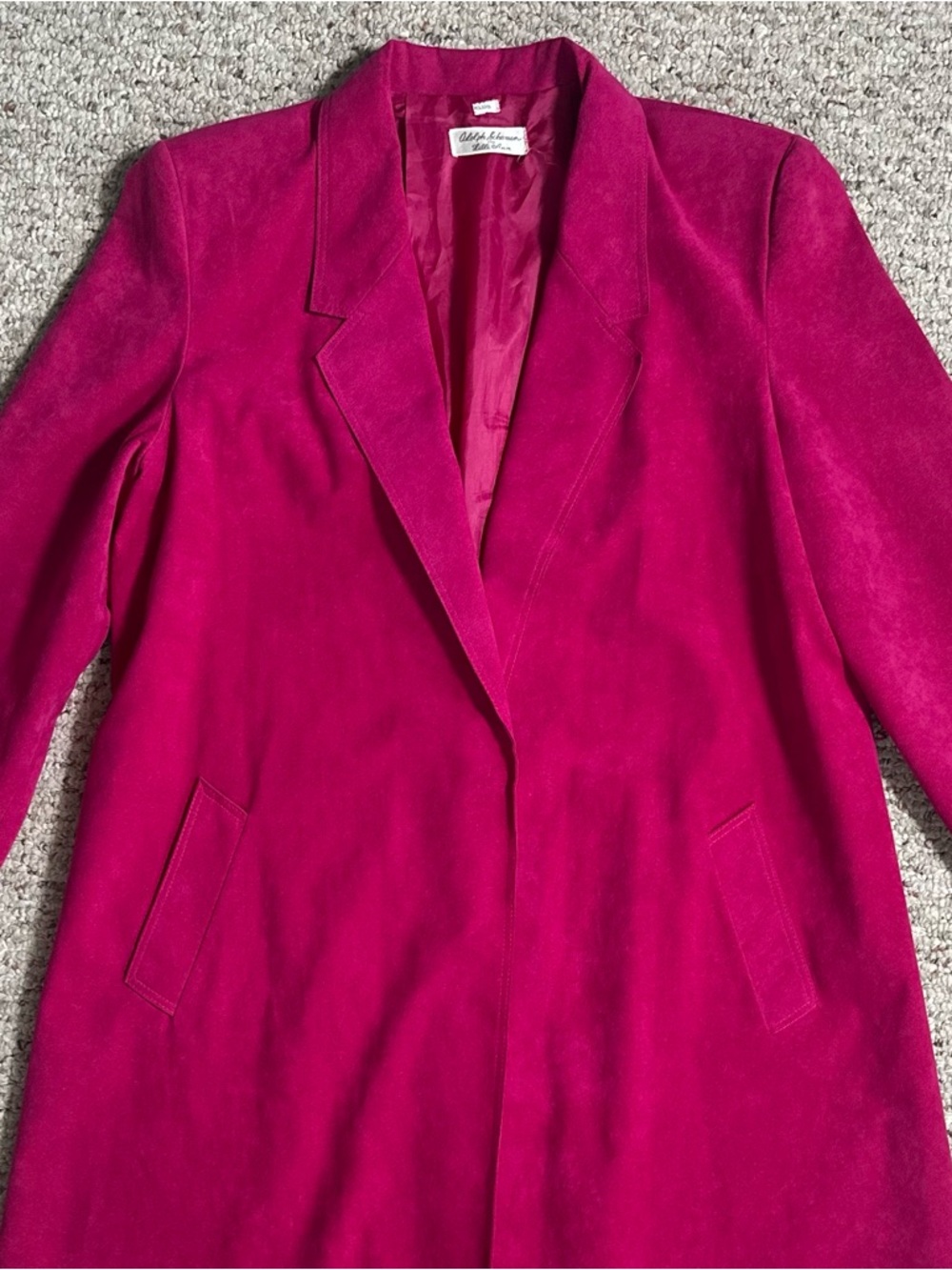 Vintage Adolph Schuman for Lilli Ann Trench Jacket Fuchsia Size 10 - Picture 6 of 8
